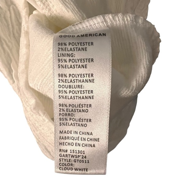 NWOT Good American scrunched crop tank in cloud Size Medium - Picture 6 of 8